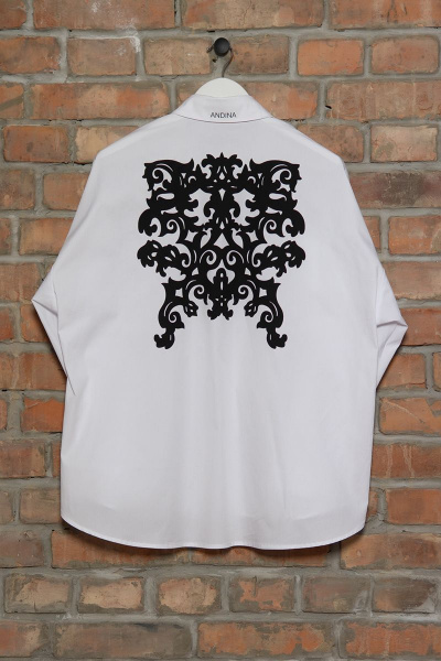 Блуза Andina 101 белый-чёрный - фото 3
