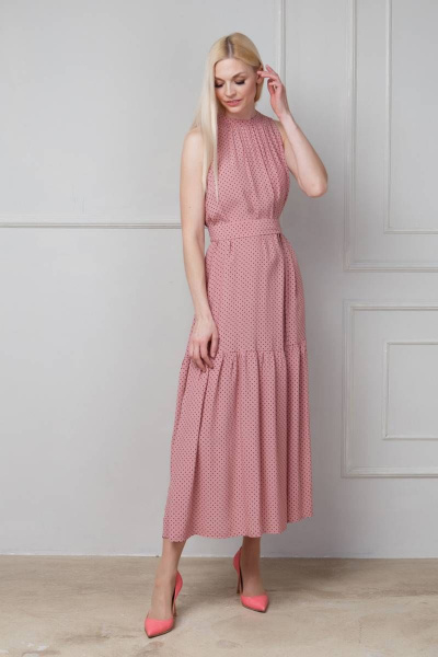 Платье Achosa 232 розовый в горох - фото 2