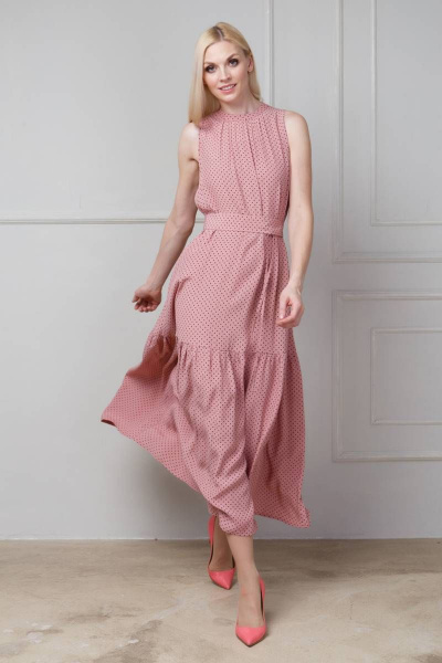 Платье Achosa 232 розовый в горох - фото 6