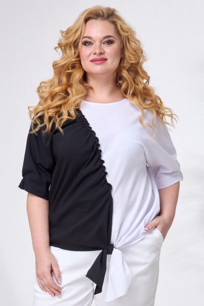 Блуза Angelina & Сompany 690 бело-черный - фото 1