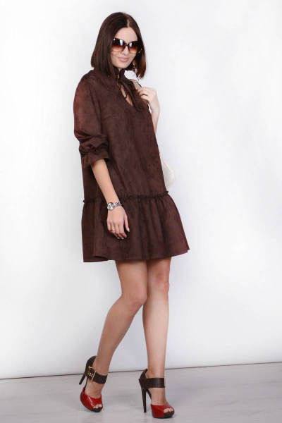 Платье PATRICIA by La Cafe NY15228 коричневый - фото 2