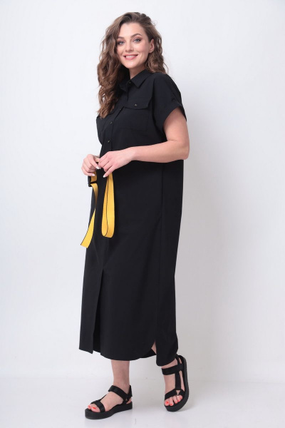 Платье Michel chic 993 черный-желтый - фото 5
