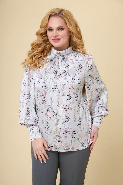 Блуза, брюки, жилет Svetlana-Style 1719 серый+молочный - фото 4