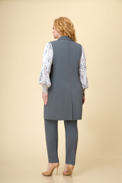 Блуза, брюки, жилет Svetlana-Style 1719 серый+молочный - фото 5