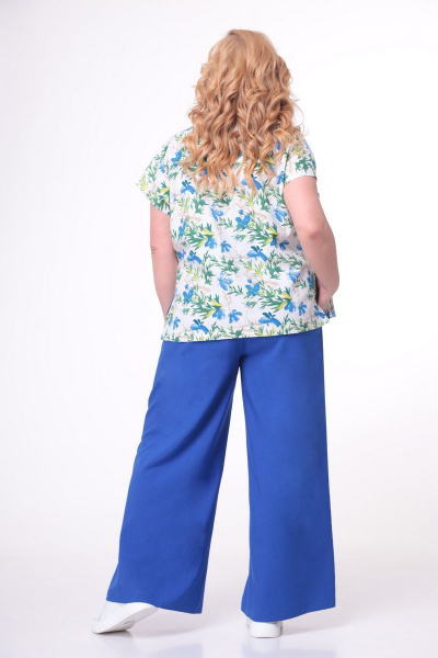 Блуза, брюки Alani Collection 1698 василек - фото 7