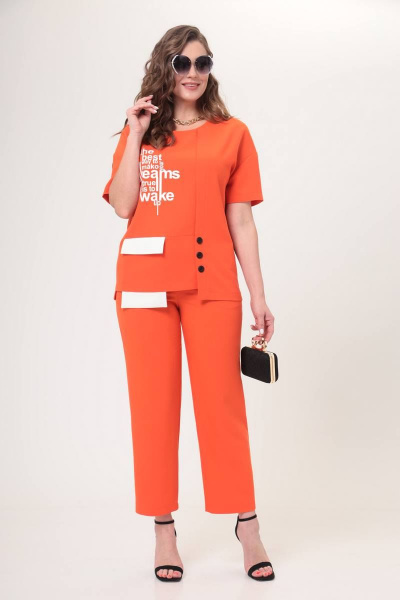 Блуза, брюки Taita plus 2212 оранж - фото 5