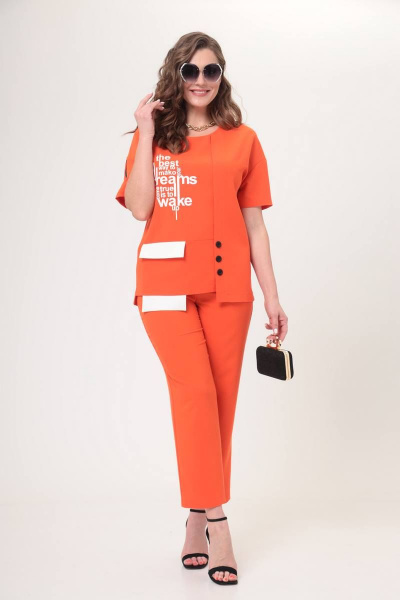 Блуза, брюки Taita plus 2212 оранж - фото 4