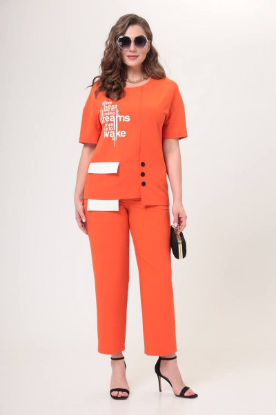 Блуза, брюки Taita plus 2212 оранж - фото 1