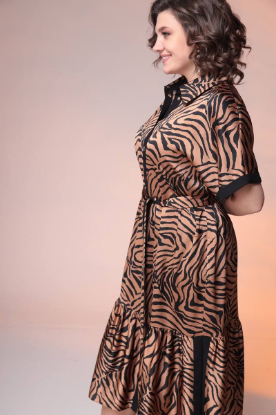 Платье Romanovich Style 1-2359 кэмел/черный - фото 4