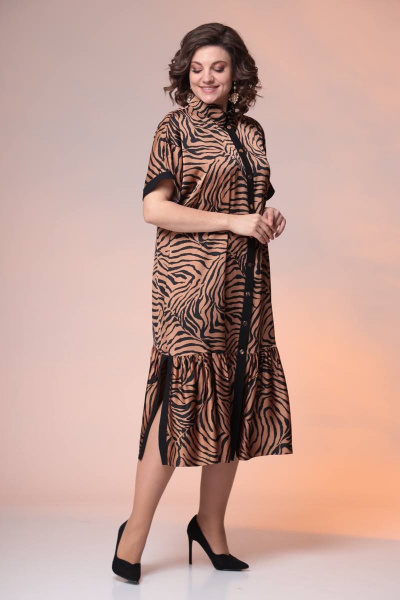 Платье Romanovich Style 1-2359 кэмел/черный - фото 3