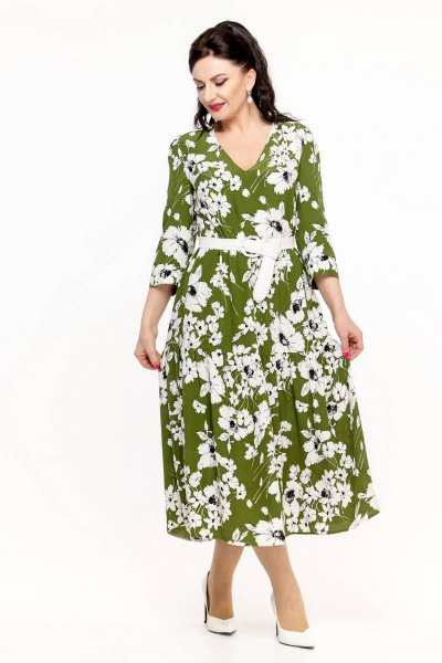 Платье Дорофея 598 зеленый.белый - фото 9