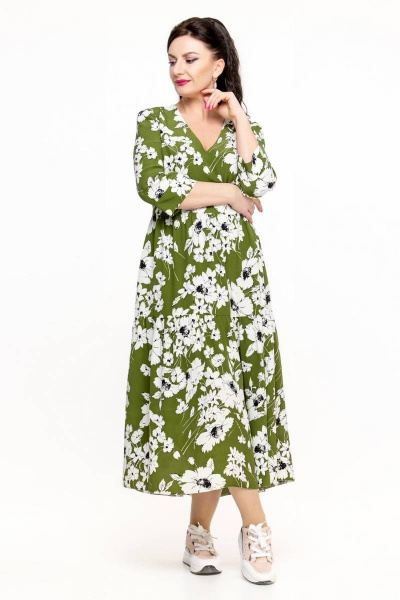 Платье Дорофея 598 зеленый.белый - фото 7