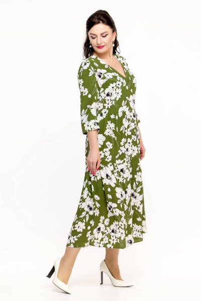 Платье Дорофея 598 зеленый.белый - фото 4