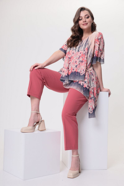 Блуза, брюки ANASTASIA MAK 1039 розовый - фото 4