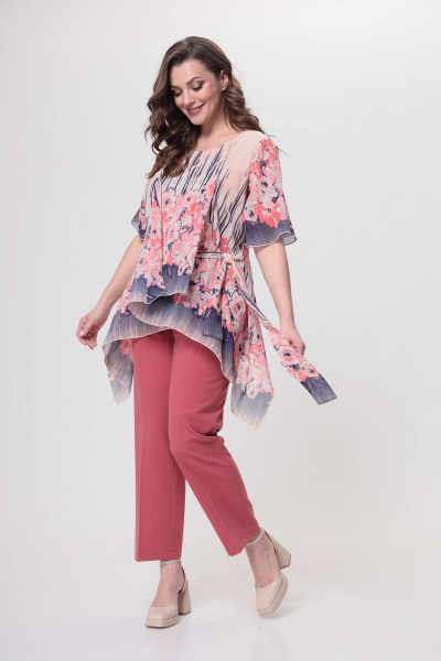 Блуза, брюки ANASTASIA MAK 1039 розовый - фото 2