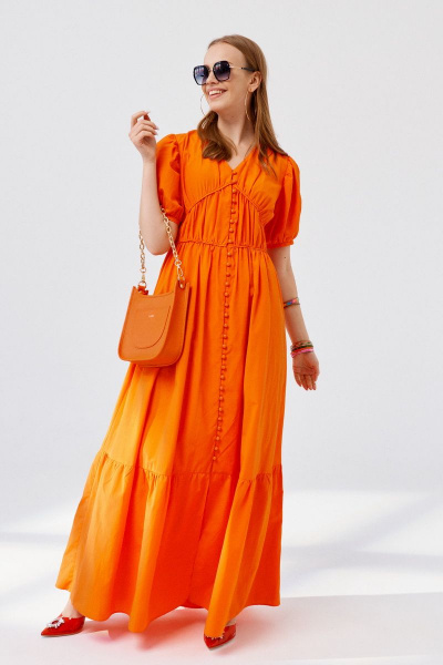 Платье ELLETTO LIFE 1901 оранжевый - фото 9