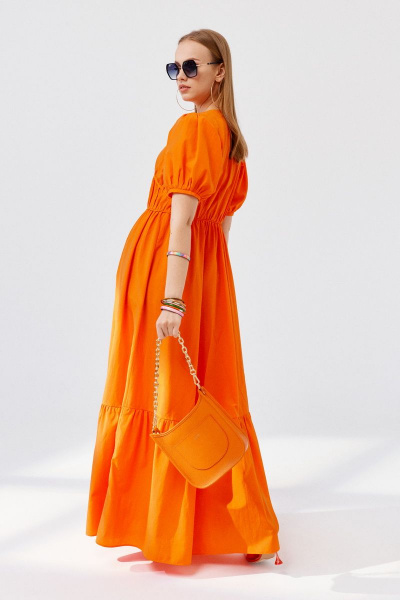 Платье ELLETTO LIFE 1901 оранжевый - фото 7