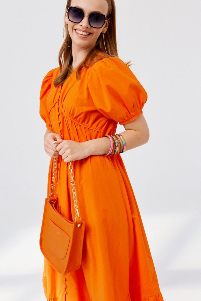 Платье ELLETTO LIFE 1901 оранжевый - фото 3