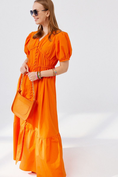 Платье ELLETTO LIFE 1901 оранжевый - фото 1