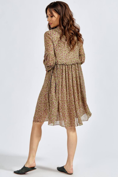 Платье Teffi Style L-1633 пыльно-оливковый - фото 2