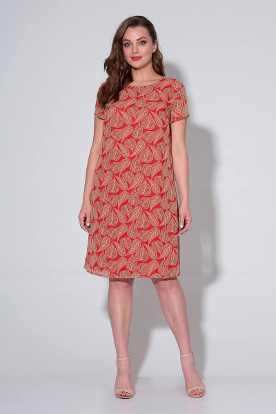 Платье Liona Style 649 красный - фото 1
