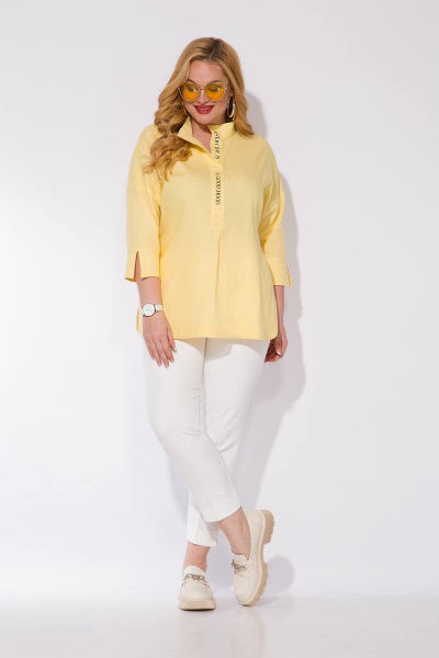 Брюки, рубашка Liliana 1076В лимонный+белый - фото 2