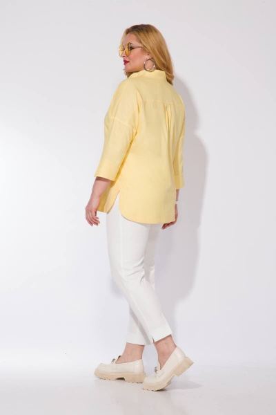 Брюки, рубашка Liliana 1076В лимонный+белый - фото 4