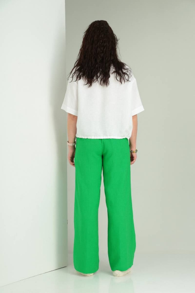 Блуза, брюки Ma Vie М600 белый/зеленый - фото 3