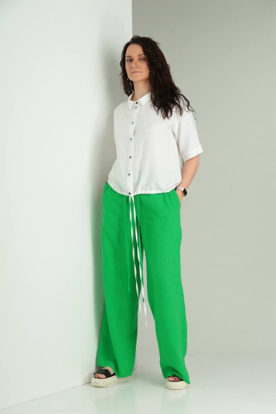 Блуза, брюки Ma Vie М600 белый/зеленый - фото 1