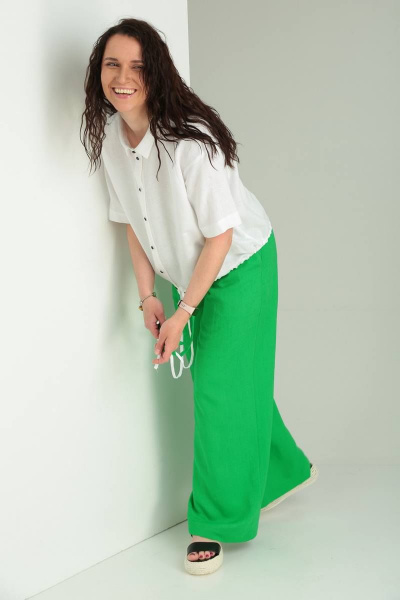 Блуза, брюки Ma Vie М600 белый/зеленый - фото 6