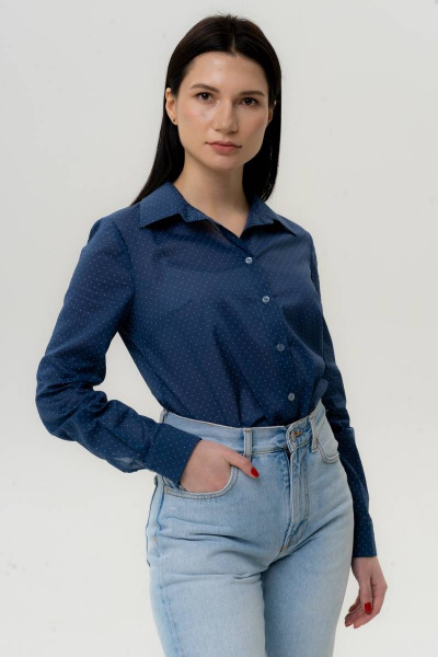 Блуза VLADOR 500610-6 темно-синий - фото 5