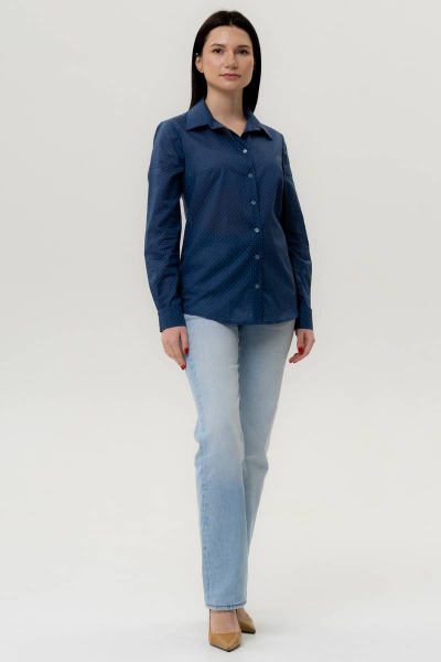 Блуза VLADOR 500610-6 темно-синий - фото 3