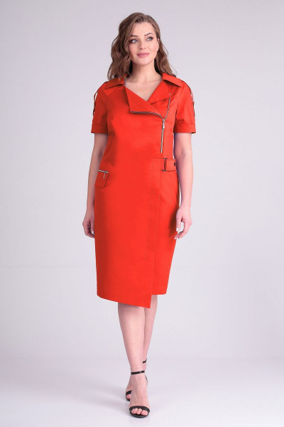 Платье ELGA 01-741 красный - фото 1