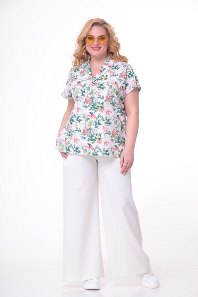 Блуза, брюки Alani Collection 1698 белый - фото 1