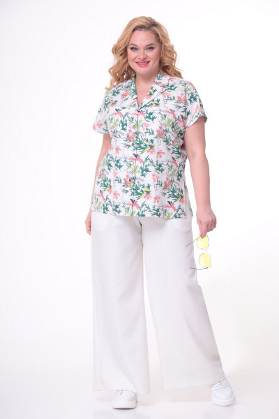 Блуза, брюки Alani Collection 1698 белый - фото 2