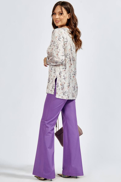 Блуза Teffi Style L-1505 жемчужный - фото 5