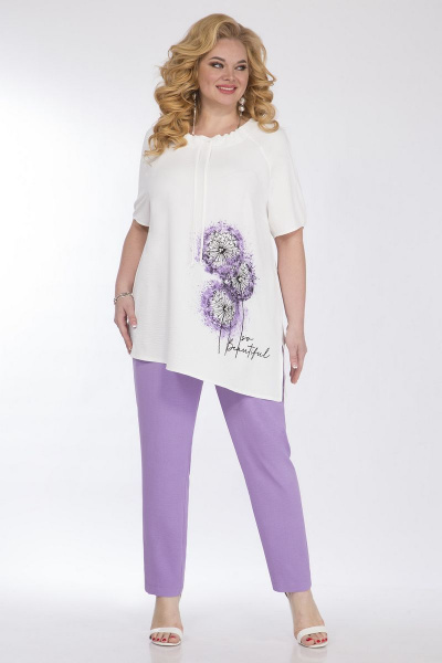 Блуза, брюки Matini 1.1504 белый/лиловый - фото 1