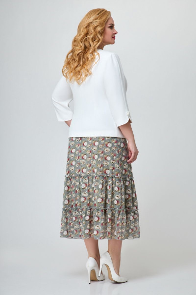 Жакет, юбка Svetlana-Style 1702 белый+цветы - фото 2
