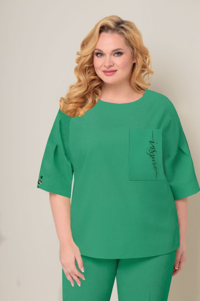 Блуза, брюки VOLNA 1242 зеленый - фото 2