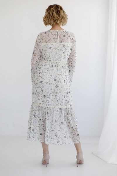 Платье Ivera 1084 молочный, серый - фото 2