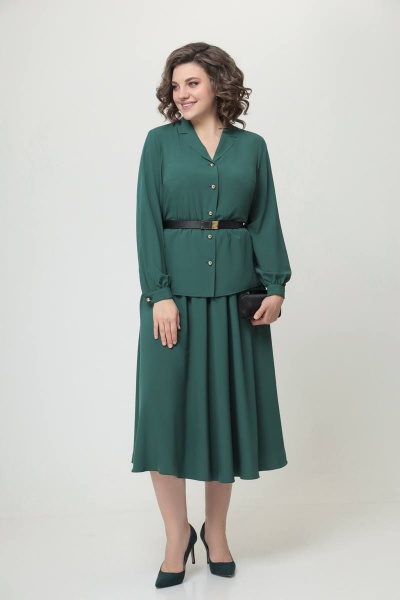 Блуза, платье Swallow 540 зеленый_ультрамарин - фото 5