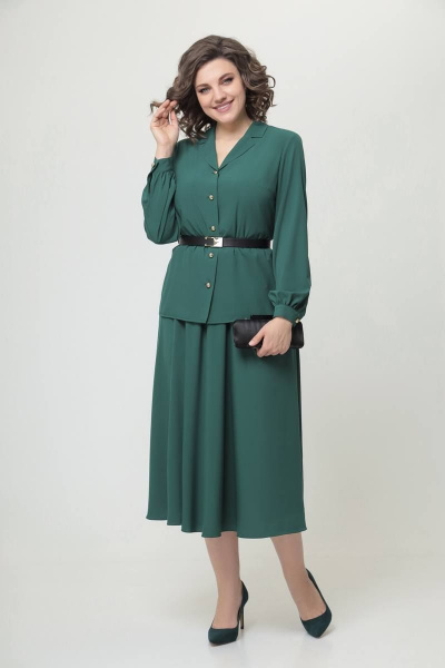 Блуза, платье Swallow 540 зеленый_ультрамарин - фото 1