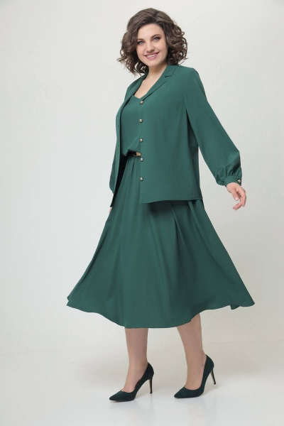 Блуза, платье Swallow 540 зеленый_ультрамарин - фото 7