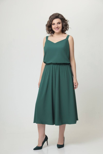 Блуза, платье Swallow 540 зеленый_ультрамарин - фото 8