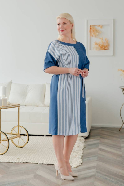 Платье ASV 2520 сине-белый - фото 5