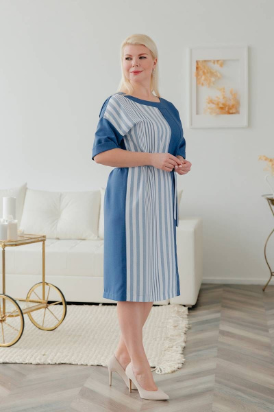 Платье ASV 2520 сине-белый - фото 1