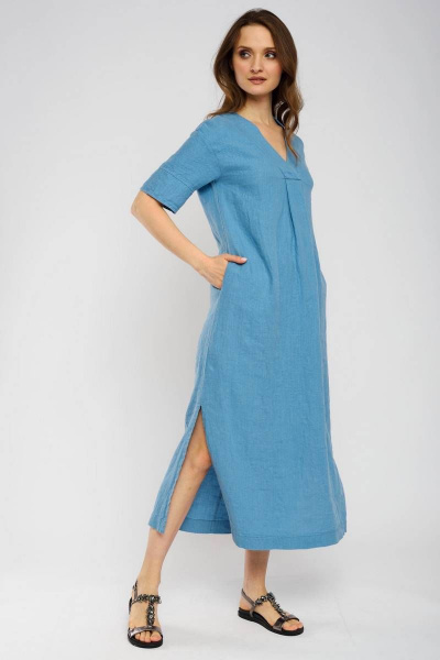 Платье Ружана 484-2 голубой - фото 8