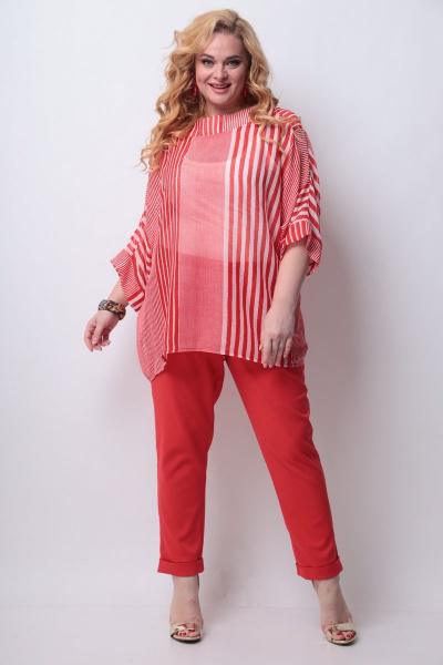 Блуза, брюки, топ Michel chic 1296 красный - фото 1