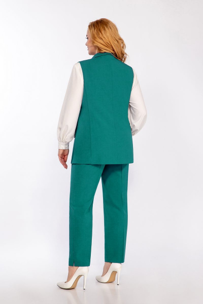 Блуза, брюки, жилет Элль-стиль 2132 зеленый - фото 3