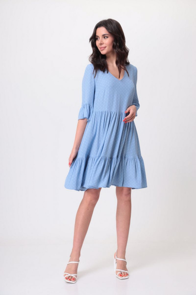 Платье Le Collect 290-3 голубой_принт - фото 5